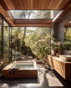 a bathroom with a large jacuzzi tub in it