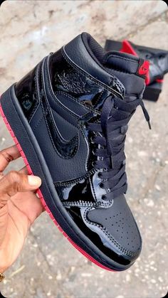 Luxury Nike Jordan Leather Shoes, Luxury Jordan Shoes For Streetwear, Black Leather Jordan Shoes For Streetwear, Luxury Breathable Black Jordan Shoes, Luxury Black Breathable Jordan Shoes, Nike Fashion Shoes, Custom Painted Shoes, Nikes Girl