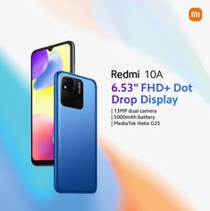 the redmi 10a 5 53'' fhd + dot drop display smartphone