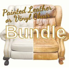 two chairs with the words painted leather or vinyl chair bundle