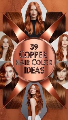 Discover 39 stunning copper hair color ideas to inspire your next bold transformation. From fiery reds to soft coppery tones, these shades suit every skin tone and hair type. Whether you prefer subtle highlights or a full head of vibrant copper, explore versatile looks that bring warmth and dimension to your hairstyle. Perfect for any season, these copper hues will elevate your style with a modern and chic touch. Get ready to glow with these gorgeous copper hair color trends! Cooper Hair Color, Cooper Hair, Copper Hair Color Ideas, Copper Balayage, Copper Blonde, Hair Color Formulas, Hot Hair Colors, Dark Complexion, Copper Hair Color