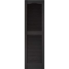 an open black shutter door on a white background