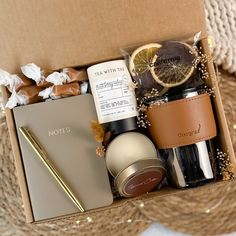 an open box filled with personal care items