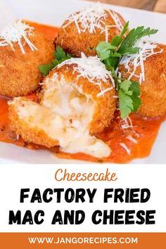 cheesecake factory fried macaroni and cheese on a plate with parmesan cheese