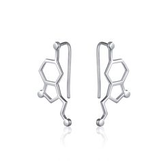 PRICES MAY VARY. ❤Design❤ - Serotonin is a neurotransmitter that contributes to our well-being and happiness. It helps regulate our mood, appetite, and sleep patterns.This simple and elegant cuff serotonin earrings show your enthusiasm to science, Individual molecule design leads to a versatile fashion atmosphere, perfect for daily wear ❤Material❤ - Real 925 sterling silver, engraved with “S925”, great science jewelry for women, teens ❤Size❤ - earring size 25*10mm, thickness is 1.3mm. Weight: 1. Serotonin Molecule, Molecule Necklace, Chemistry Jewelry, Ear Climber Earrings, Crawler Earrings, Women Science, Science Jewelry, Ear Crawler, Ear Crawler Earrings