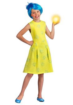 For a Joyful Time
When we think about Disney Pixar's Joy, it's pretty clear to us how similar kids can be to the energetic character. Often raring for an adventure and ready to see and learn from new experiences, we also hope a smile leads the way. Fortunately, with our Disney Pixar Inside Out Joy Costume, you can sprinkle some extra sparkle on any scene!
Design & Details
The licensed outfit comprises a zippered dress and pixie cut wig based on Joy's signature look. The dress, made of soft knit Toddler Elsa Costume, Pixar Costume, Joy Costume, Inside Out Joy, Pixar Inside Out, Pig Costumes, Costume Disney, Red Riding Hood Costume, Faux Hair