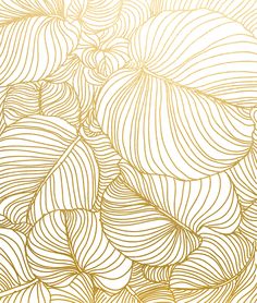 an abstract gold and white art print with wavy lines on the bottom, in front of a