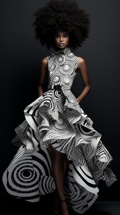 High Fashion Clothes, Black Diva, Black And White Fashion, Black And White Haute Couture, Haute Couture Black And White, Luxury Avant-garde Ruffled Dresses, Luxury Avant-garde Spring Skirt, Dramatic Fashion, Fashion Editorial Black And White Avant Garde