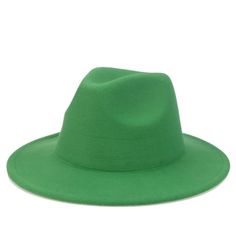 Fedora hats are coming back in style, and this one's perfect for any occasion. The cotton blend makes it very comfortable, and the adjustable strap on the back will make sure it fits any head size. The brim is wide, so you can walk into the sun without getting a sunburn on your face. Grass Green Retro Flat Big Brim Fedora Hat Cotton 65% Polyester 35% Size : adjustable Green Fedora Hat, Decorative Hats, Fedora Women, Men Suits Wedding, Wide Brim Felt Hat, Blue Gray Gold, Wedding Suits Groomsmen, Black Korean, Pink Lake