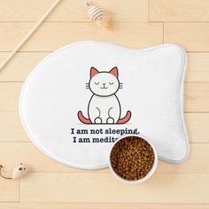 Meditating Cat - I am not sleeping. I am meditating white and orange cat Pet Mat Cat Mat, Cat Pet, Pet Mat, Dogs And Cats