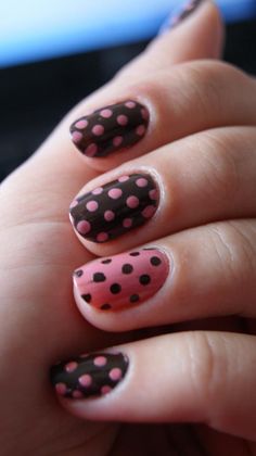 . Do It Yourself Nails, Dot Nail Designs, Pink And Brown, I Love Nails