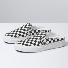 Vans Classic Slip On Mule Checkerboard VN0A4P3U5GU Vans Classic Slip, Vans Checkerboard, Vans Store, Slip On Mules, Shop Shoes, Vans Classic Slip On, Vans Authentic, Classic Shoes, Athletic Outfits