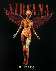 the cover to nirvana's album in utero, featuring an image of a woman with