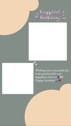 a birthday card with the words happy birthday written on it and clouds in the background