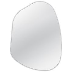 an oval shaped mirror on a white background with clippings to the left and right sides