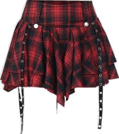 Edgy Red Fitted Bottoms, Skirt Kawaii, Mini Skirt Party, Harajuku Aesthetic, Skirt Streetwear, Plaid Pleated Mini Skirt, Modern Punk, Irregular Skirt, Bodycon Mini Skirt