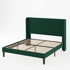 The new life begins with a good bed. The whole is composed of upholstered headboard, strong metal frame and reliable wood slats, which is an excellent choice as a fashionable alternative to a traditional box spring and frame. It will properly support your mattress of any kind, and ultimately keep it from sagging. -- You'll also love the way how the ribbed tufted headboard gives a tinge of nobility and glamour to your bedroom. -- Never worry about the assembly! All you need is a helping hand with Bed Frame Velvet, Velvet Bed Frame, Queen Size Bed Frame, Steel Bed Frame, Velvet Upholstered Bed, Headboard Upholstered, Full Size Bed Frame, Steel Bed, Wingback Headboard