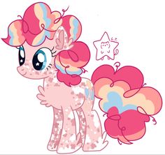 a pinkie pony with stars on it's head