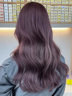 Purple Tone Hair Color, Blue Lavender Hair Color, Asian Lavender Hair, Ashy Purple Brown Hair, Lavender Brown Hair Color, Korean Lavender Hair, Lavender Beige Hair Color, Dark Purple Hair Korean, Purple Toned Hair Brown