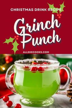 christmas drink recipe for grinch punch