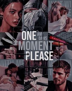 the movie poster for one moment please, which features two women and a man in bed