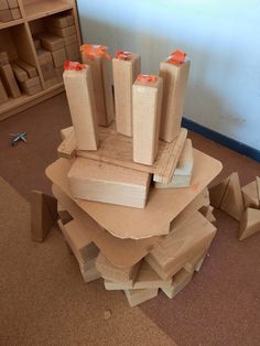 several pieces of cardboard stacked on top of each other