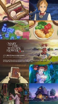 many different scenes from the animated film mary and the powerpuff's story