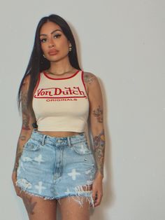 Von Dutch Baby Tee Y2k Nostalgia, The Young Ones, Early 2000s Fashion, Baby Crop Top, Clothing Jewelry, Dutch Baby, Trendy Jackets, Love And Co, Von Dutch