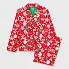 Gear up for the holiday season by upgrading your kids' wardrobe with this Rudolph the Red-Nosed Reindeer 2-Piece Pajama Set in red. This pack includes a polyester long-sleeve sleep shirt in front-button down style and V-neckline with allover Christmas-themed print and a matching pajama pant with elastic waistband, perfect for Christmas movie nights. Tailored in classic fit, this pajama set is great for sleeping or lounging. Red Holiday Loungewear Sets, Red Holiday Sleepwear For Winter, Red Christmas Pajama Party Sleepwear, Red Christmas Sleepwear For Bedtime, Red Christmas Sleepwear For Pajama Party, Red Holiday Bedtime Sets, Red Holiday Sleepwear For Sleepover, Red Holiday Sleepwear For Sleepovers, Red Festive Winter Sleepwear