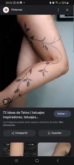 a woman's leg with tattoos on it, and the caption is in spanish