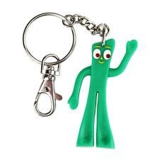 Take home this bendable Gumby keychain, it stands at about 2.5inches tall. Cheap Novelty Keychains For Gifts, Cheap Fun Keychains For Gifts, Cheap Multicolor Novelty Keychains, Cheap Novelty School Keychains, Cheap Novelty Pins For Gifts, Mini Vhs Keychain, Mini Things, Split Ring, Dream Jewelry