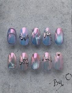 Gradation Nails, Multicolored Nails, Beauty Hacks Nails, Art Deco Nails, Vintage Nails, Happy Nails, Goth Nails, Blush Nails