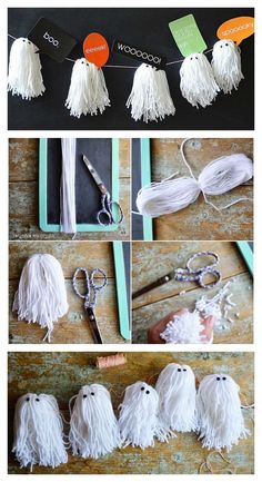 the instructions for making tassels with yarn and scissors