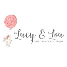 the logo for lauren & lou children's boutique, with an elephant holding a balloon