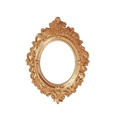 an ornate gold frame on a white background