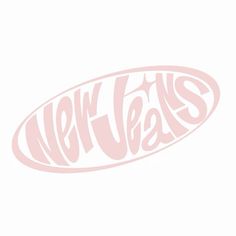 the new york jets logo is shown in pink and white on a white background,