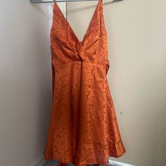 Lucy In The Sky Dress In A Beautiful Rust Orange Color. Never Worn. Perfect For Homecoming. Orange Sundress Mini Dress For Party, Orange Party Sundress, Orange Homecoming Dresses, Lucy In The Sky Dress, Sky Dress, Orange Satin, Lucy In The Sky, Semi Formal Dress, Rust Orange