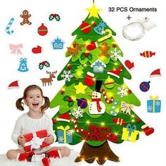 Features: 100 % brand new new and high quality It won't fell off and ornaments wouldn't easily pulled apart by a toddler Easy on & easy off. This activity is fantastic for hand eye coordination, fine motor skills & color recognition, will be the perfect gift for your little toddler for Christmas Felt Christmas tree set is folding packing, when it arrives, can use iron makes the tree perfect and ready to hang it on wall or door No bad smells, not harmful for kids, allowing child to freely stick ornaments on anywhere to tree Great size for toddlers to decorate by themselves. Detachable ornament for kids to arrange randomly--a good opportunity to practice their hand eye coordination Description: Material:Felt cloth Color:As the pictures shown Package Size:40*35*2cm Battery:2*AA(Not included) Felt Christmas Tree For Kids, Christmas Tree For Kids, Toddler Christmas Tree, Diy Felt Christmas, Trees For Kids, Felt Christmas Tree Decorations, Diy Felt Christmas Tree, Calendar Advent, Christmas Gifts Crafts