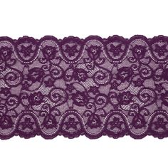 a purple lace with hearts and flowers on the edge is shown in this image, it looks