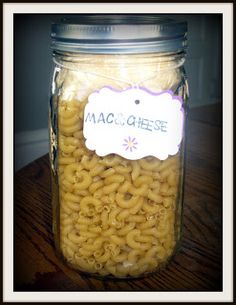 macaroni and cheese in a glass jar