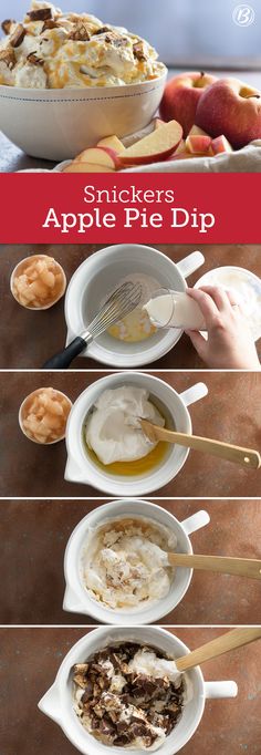 the steps to make an apple pie dip