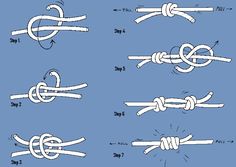 the instructions for how to tie a knot in two different ways, with pictures below