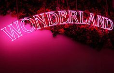 a neon sign that says wonderlandland on it