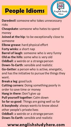 an image of people idioms with the words in english and spanish on it