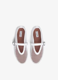 BALLET FLATS IN FISHNET Crazy Horse Paris, White Ballet Flats, Mesh Flats, Flats Outfit, Black Fishnets, Mesh Shoes, Black Ballet Flats, White Sandals, White Flats