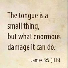 the tongue is a small thing, but what enormous damage it can do - james 3 5