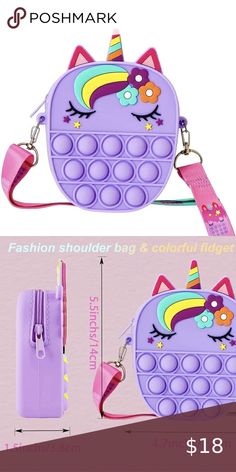 🎉🎉Host Pick🎉🎉FIDGET POP IT Unicorn Purse Unicorn Bedroom Decor, Unicorn Purse, Tie Dye Bags, Garden Furniture Design, Unicorn Bag, Makeup Easy, Halloween Makeup Easy