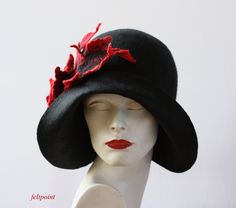 "Black cloche hat Art Deco Felt hat felted hat Womens hat cloche hat felt hats felted hats Retro hat La belle epoque Art Deco, 1920s hat, Art Hats Black hat cloche hat 1920's woman hat, Gatsby hat, Miss Fisher hat, Unique hat Hats&Caps Accessories Wool Merino wool Handmade Great, very flattering hat in the style of 1920's ! Soft and durable ! I can make this hat in the colors you suggest ! I can make this hat in other colors and sizes. Made just for you To measure your head: Using a tape measure Fishers Hat, Art Hats, 1920s Hats, 1920s Hat, 1920 Women, Miss Fisher, Felted Hats, Gatsby Hat, Burgundy Hat