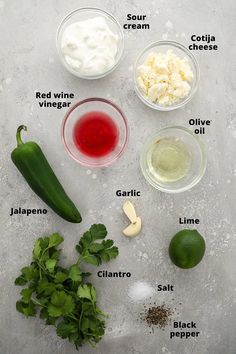 ingredients to make an enchilada recipe laid out on a white table top