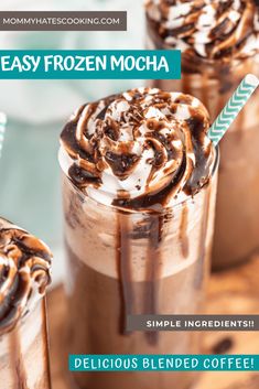 two glasses filled with iced coffee and topped with whipped cream